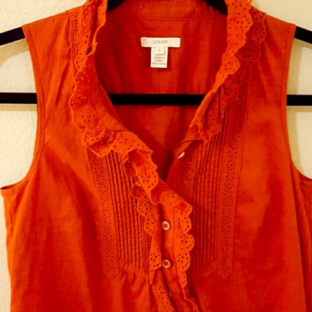 J.Crew Sleeveless Ruffle Top - Picture 2 of 4